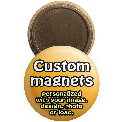 Custom promotional magnets. Personalized magnet buttons at The Button Store
